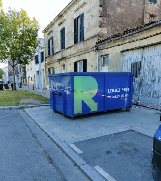 benne tout venant 9m3 accès difficile bordeaux 