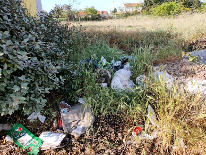 Collecte des déchets d'un dépôt sauvage à Bègles